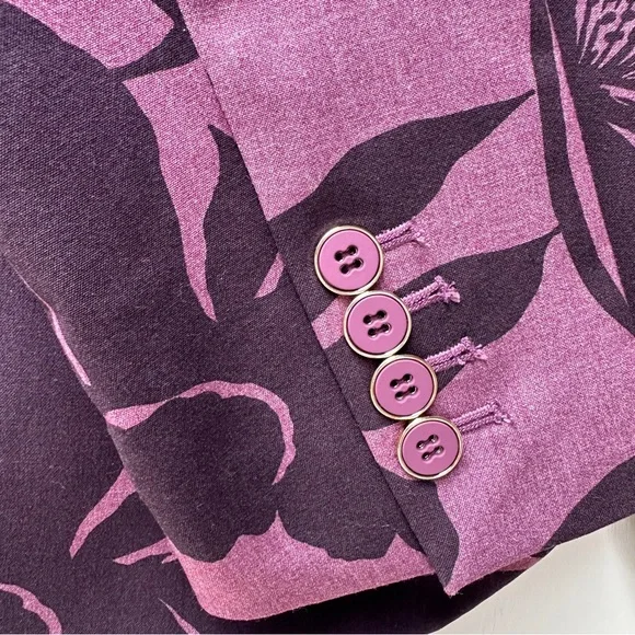 Liz Claiborne Kate Women’s Sz 6 Purple Floral Blazer Jacket Classic Fit NWT $79 - Picture 5 of 11